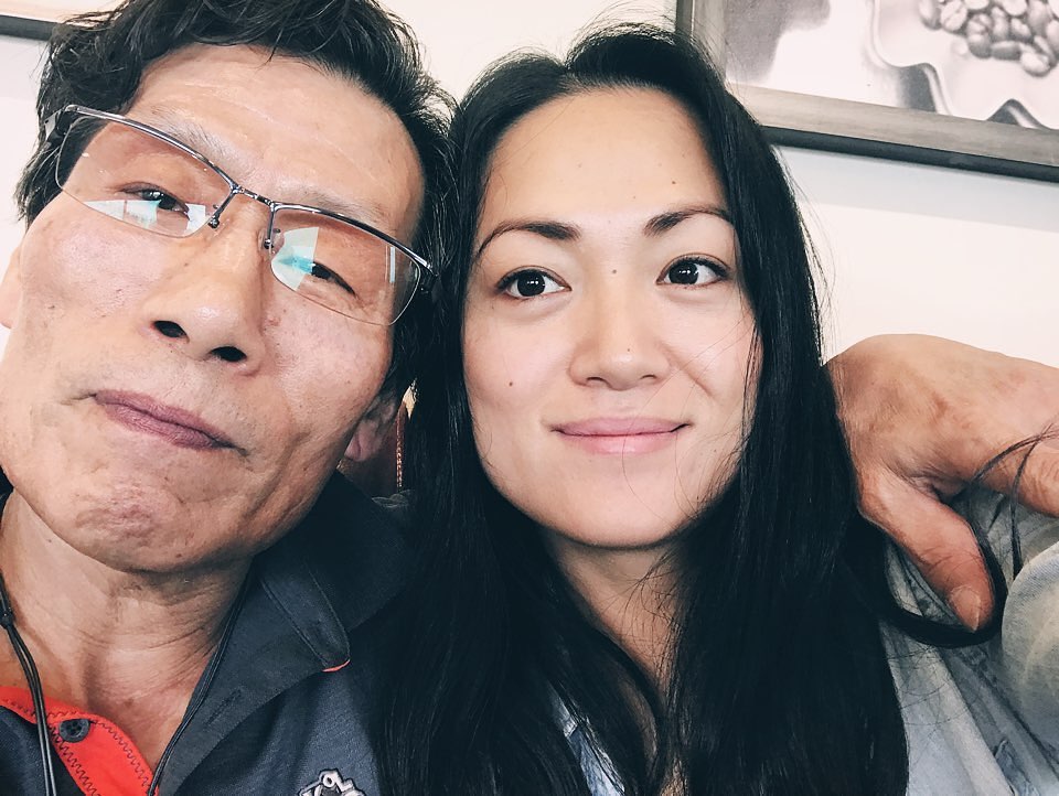 Ra Chapman taking selfie with her Korean father.